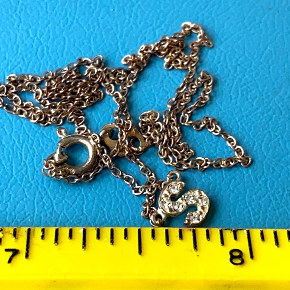 Tiny Adorable Initial S Sterling Silver Necklace - image 4